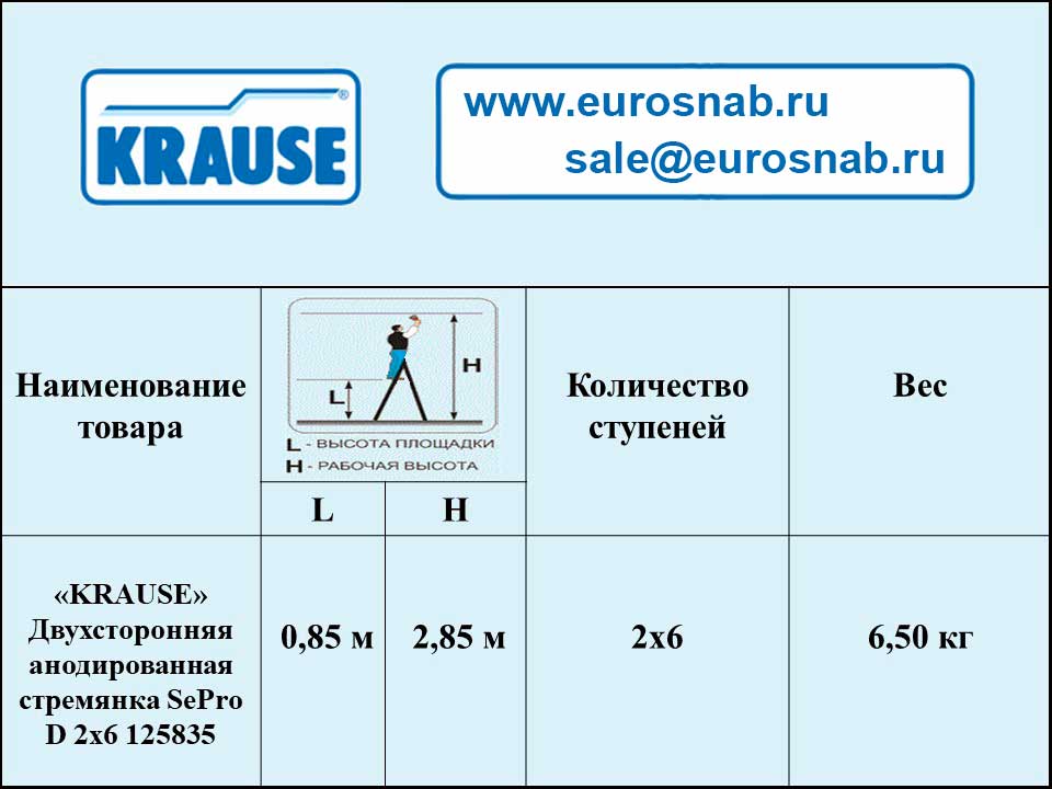 Двухсторонняя стремянка KRAUSE MONTO SePro D 2х6 125835
