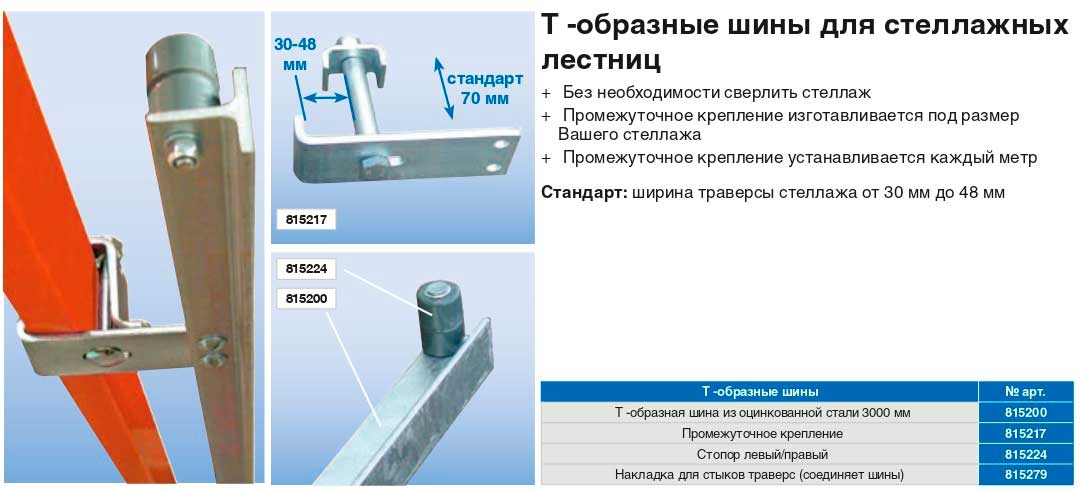 Промежуточный кронштейн Т-шины KRAUSE 815217