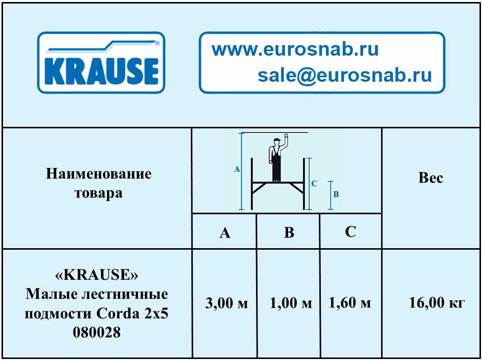 Малые лестничные подмости KRAUSE CORDA 2х5 080028