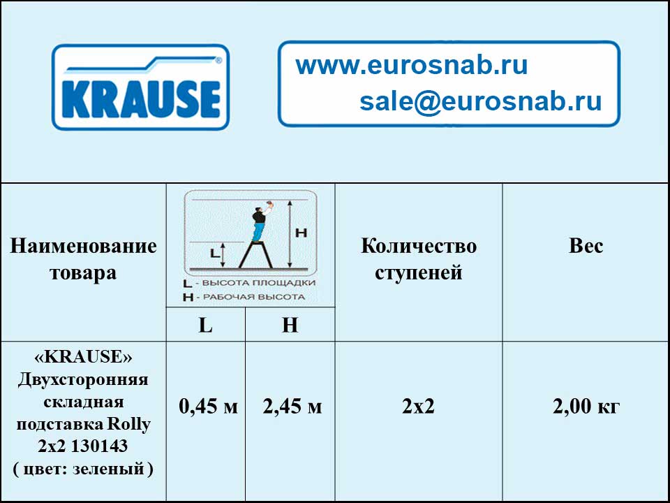 Складная подставка зелёная KRAUSE MONTO ROLLY 2х2 130143