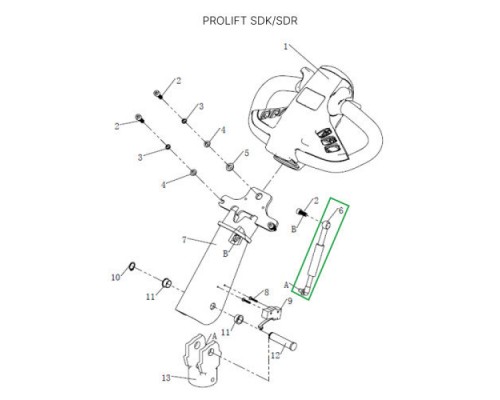 Амортизатор ручки для штабелеров SDR/SDK 1,5-2 т, для тележек SK20