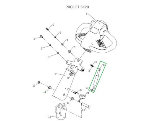 Амортизатор ручки для штабелеров SDR/SDK 1,5-2 т, для тележек SK20