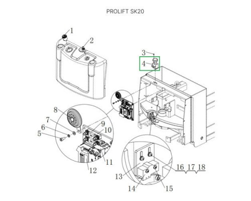 Аварийный выключатель для штабелеров SDR/SDK и SPN, для тележек SK20