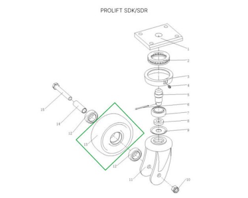 Опорное колесо для штабелеров SDR1536/1545S/1645/1656/2036/2045, SDK