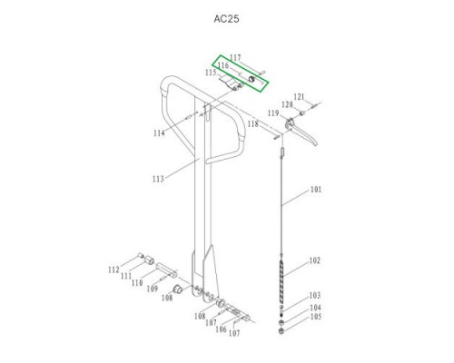 Пружина рычага управления режимом работы для гидравлических тележек AC25