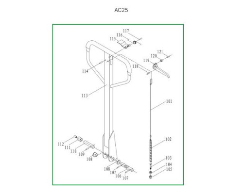 Ручка в сборе для гидравлических тележек AC25