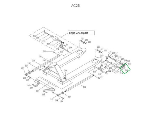 Соединительная пластина подвильных роликов гидравлических тележек AC25