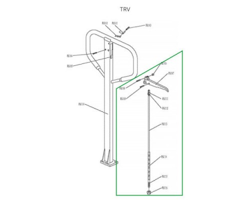 Тяга цепная в сборе для ручки TRV
