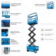 Самоходный ножничный подъемник с выдвижной платформой (узкая база) SKYER PL0524