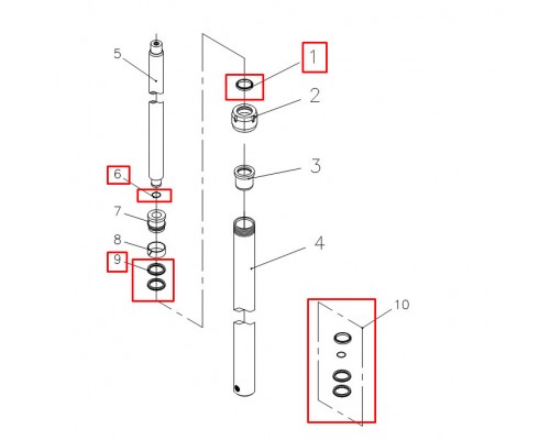 Набор манжет 1,6-2,0 м для штабелёров электрических WS/IWS/PWS 1.5Т (Seal kit)