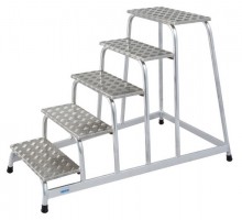 Монтажная подставка алюминиевая с рифлеными ступенями KRAUSE STABILO 5 ступеней 805058