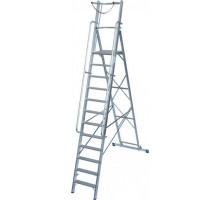 Передвижная стремянка с дугой безопасности KRAUSE STABILO 10 ступеней 127549