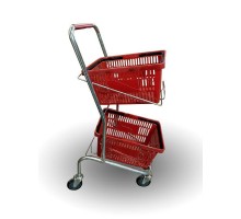 Тележка для двух корзин покупательских