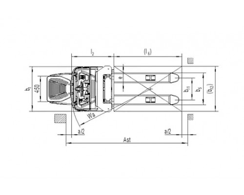 Самоходный штабелер Noblelift PS 16N высота подъема 4600 мм