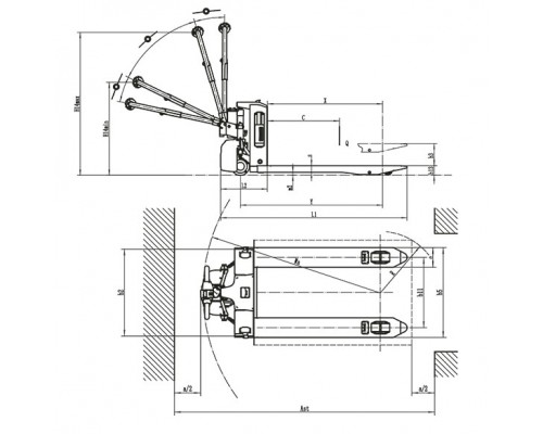 Литий-ионная самоходная тележка F4 OXLIFT 1500 кг