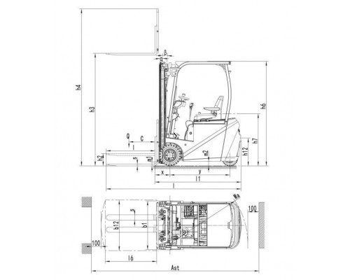 Мини электропогрузчик Oxlift MPX1245 4,5 м