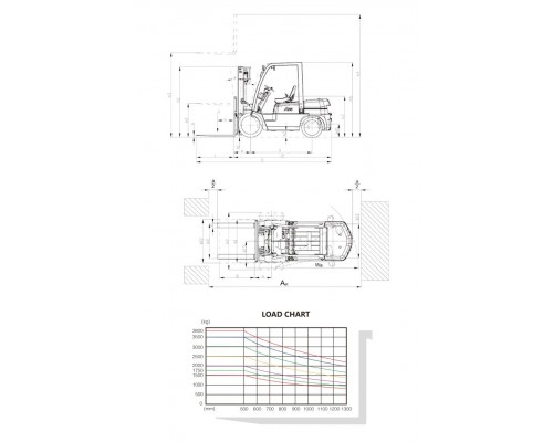 Дизельный погрузчик CPCD 35-AG2 Oxlift 3000 мм 3500 кг