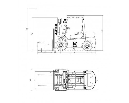 Дизельный погрузчик FD 15T Oxlift 4800 мм 1500 кг сайдшифт