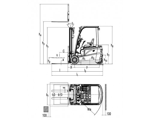 Электропогрузчик вилочный RX 20N3 Li-Ion Oxlift 2000 кг 4500 мм Side-Shift