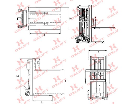 Ручной гидравлический штабелер HS 3010 Oxlift 3000 мм 1000 кг