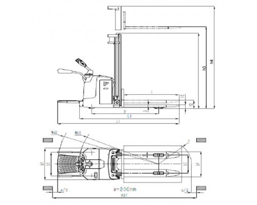 Самоходный штабелер с платформой для оператора BX 3020 Oxlift 3000 мм 2000 кг