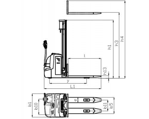 Самоходный штабелер GX 1636 Oxlift 3600 мм 1600 кг