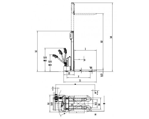 Самоходный штабелер EST122 Oxlift 2500 мм 1200 кг