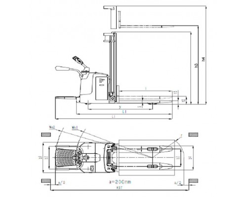 Самоходный штабелер BX 4515 Oxlift 4500 мм 1500 кг