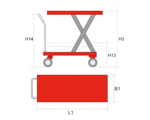 Гидравлический подъемный стол OX F-150 Oxlift 1500 кг 1000 мм 1200/610/60 мм