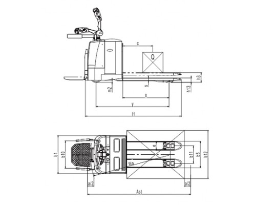 Транспортировщик паллет TX25 210Ah Oxlift 2500 кг
