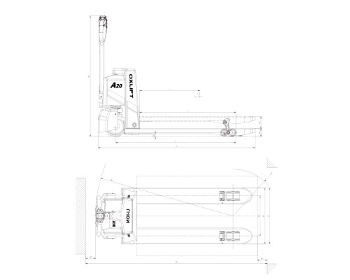 Тележка самоходная электрическая TX 20LH LI-ION Oxlift 2000 кг