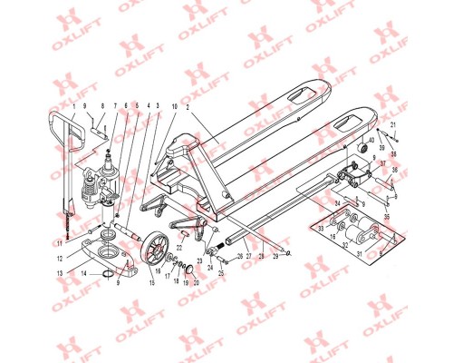 Гидравлическая тележка с весами OX 25-Scale Oxlift 2500 кг